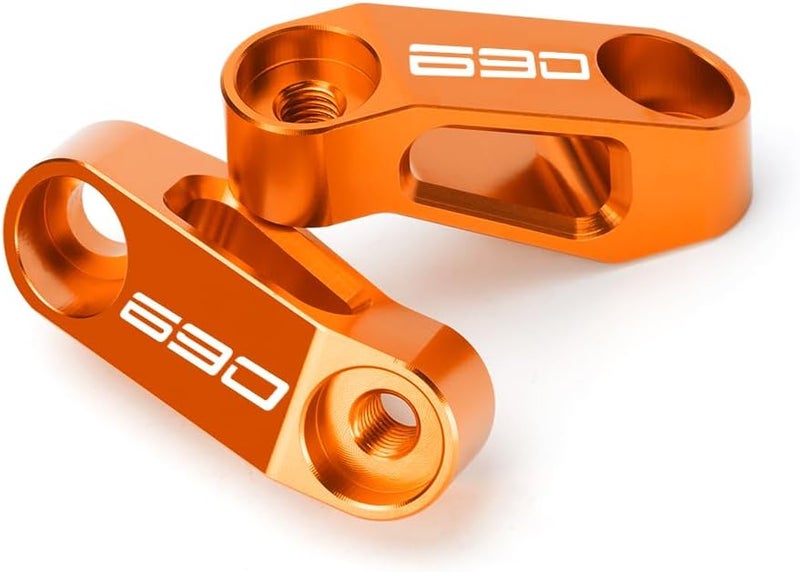 Modeer Compatible with 690 SMC R 690 Enduro R 690 DUKE Any year Motorcycle Rearview Mirror Risers Extenders 690 Accessories (orange) - Image 1